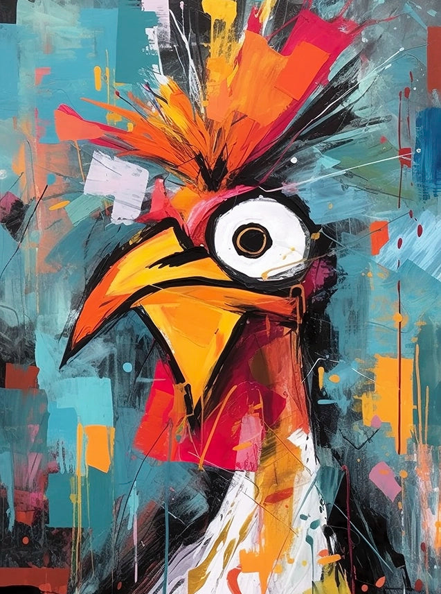 Oil Painting Rooster