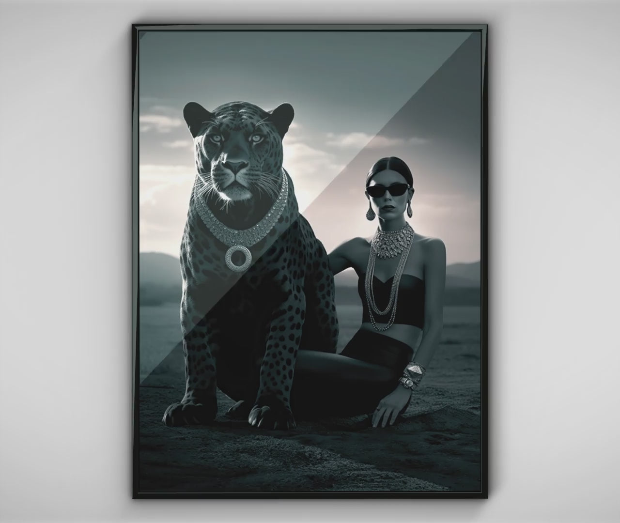 Leopard Modell Bling Poster