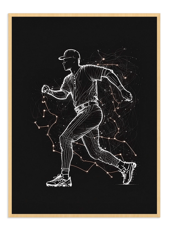 Baseball Player One Line - Wallpicture