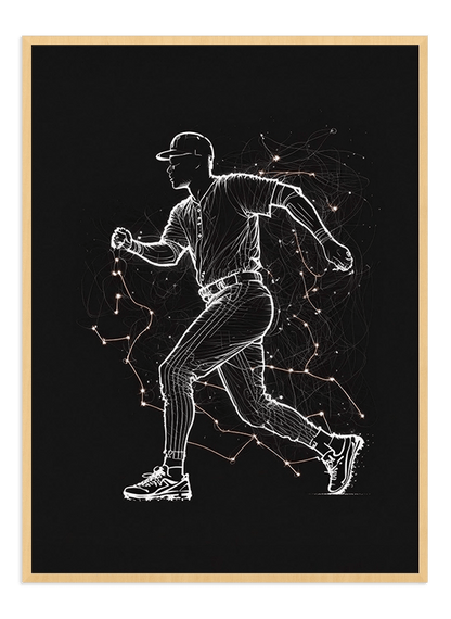 Baseball Player One Line - Wallpicture