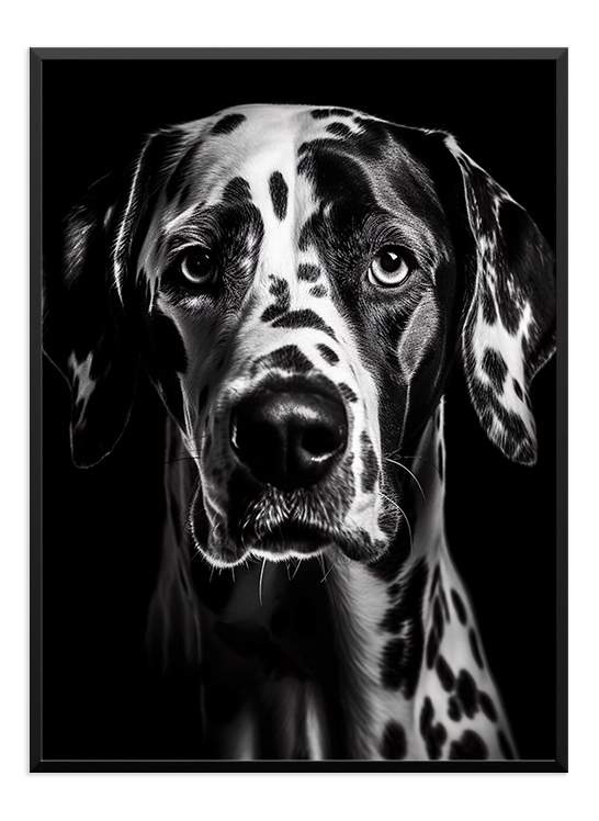 Black and White Dog Poster - Wallpicture