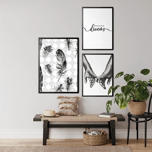 Black &amp; White Feathers - Wallpicture