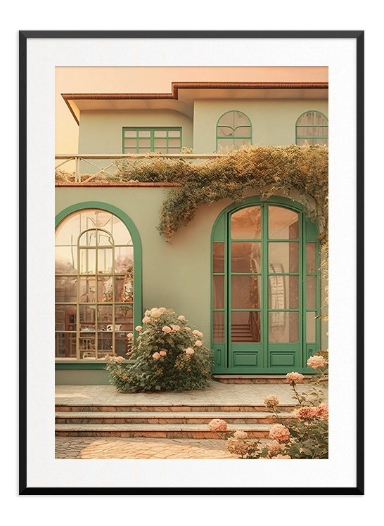 Blooming Courtyard Poster - Wallpicture