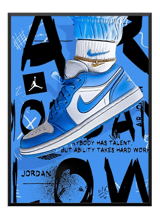 Blue Air Sneaker Art - Wallpicture