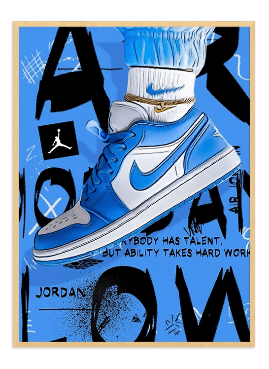 Blue Air Sneaker Art - Wallpicture