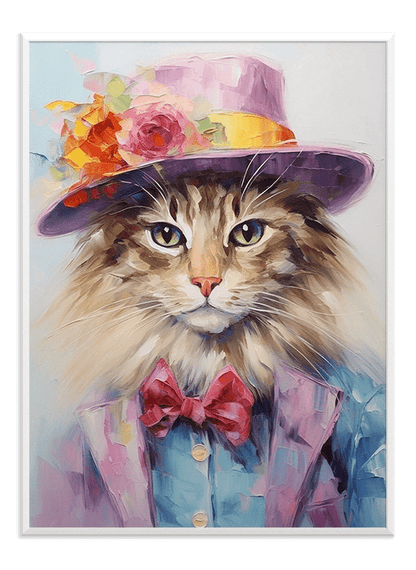 Cat Portrait Oil Painting - Wallpicture