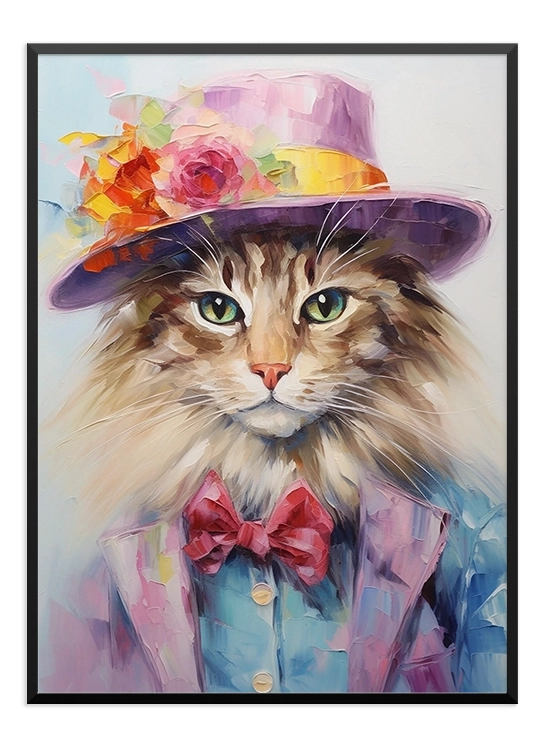 Cat Portrait Oil Painting - Wallpicture