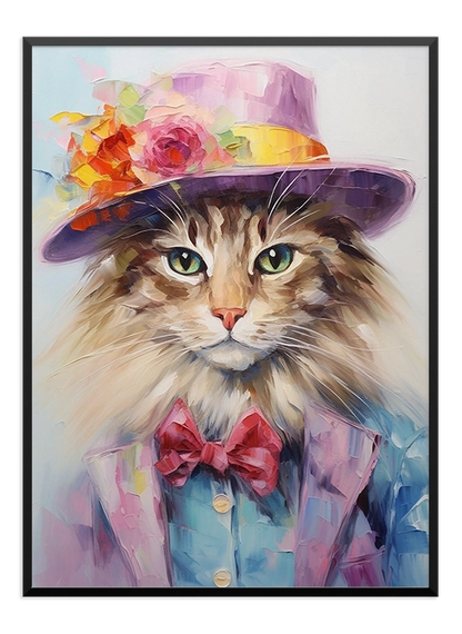 Cat Portrait Oil Painting - Wallpicture