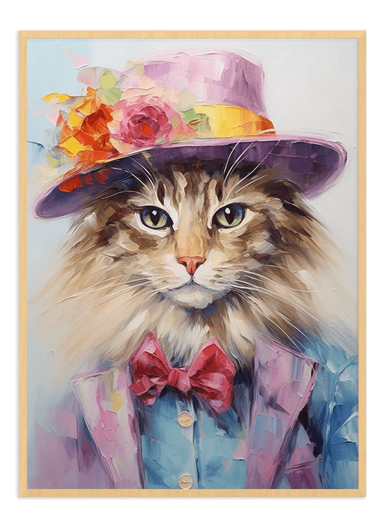 Cat Portrait Oil Painting - Wallpicture