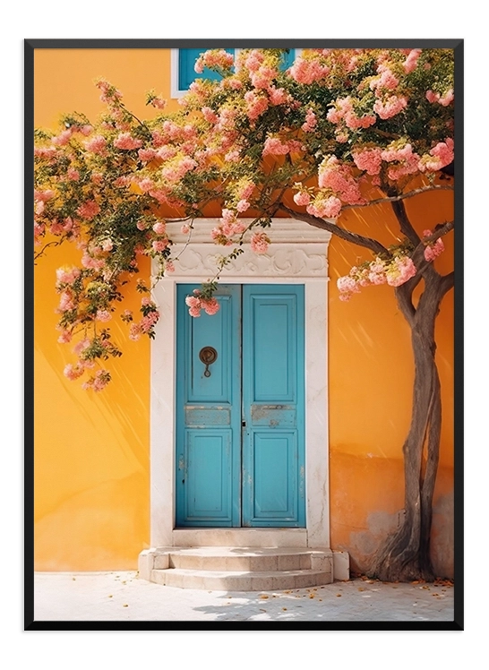 Charming Blue Door in Amalfi Poster - Wallpicture