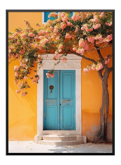 Charming Blue Door in Amalfi Poster - Wallpicture