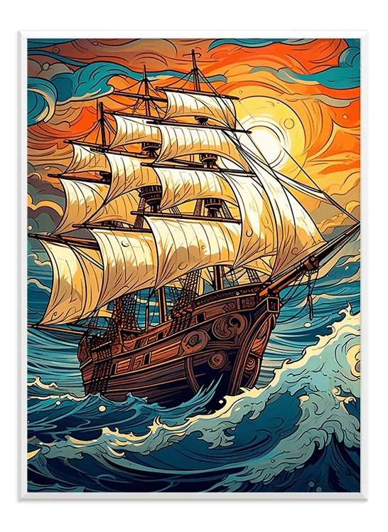 Drawing Sailboat - Wallpicture