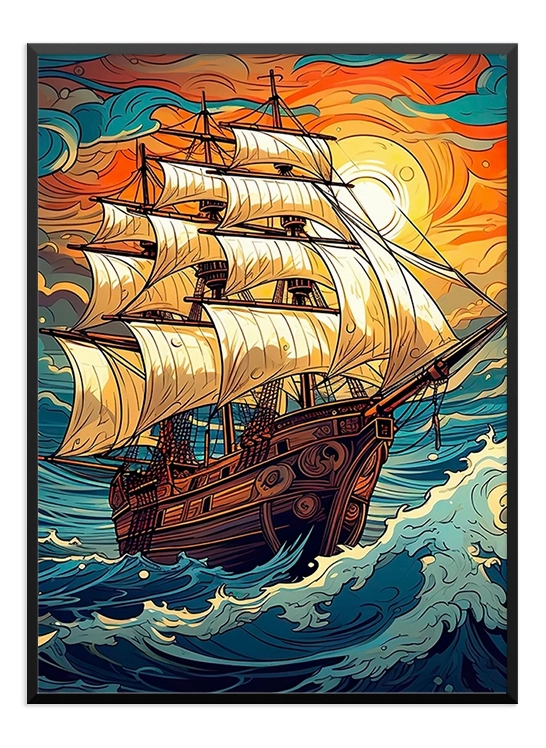 Drawing Sailboat Poster - Wallpicture