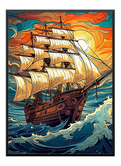 Drawing Sailboat Poster - Wallpicture