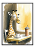 Giraffe Drinking Coffee Poster - Wallpicture