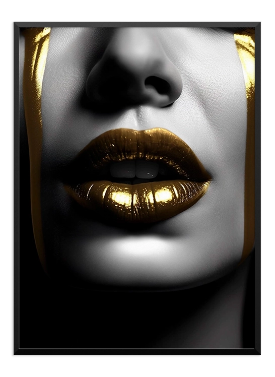 Gold Lips Poster - Wallpicture