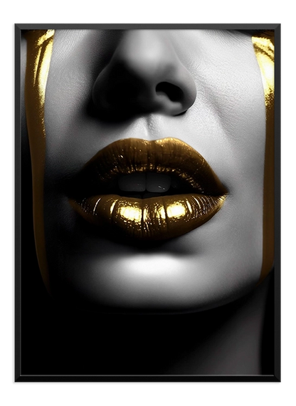 Gold Lips Poster - Wallpicture