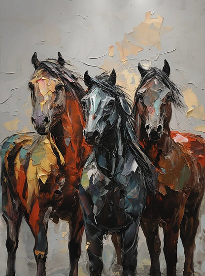 Horses Oil Painting - Wallpicture