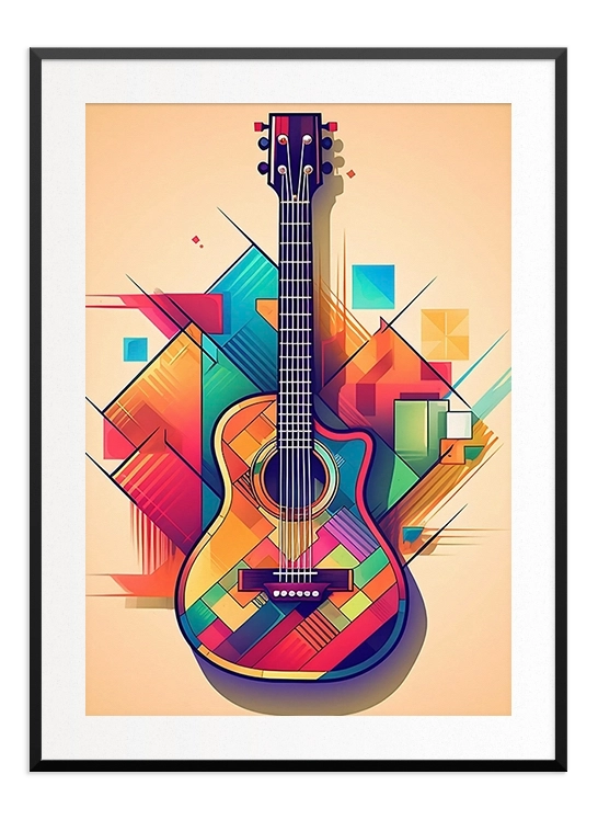 Illustrated Guitar Poster - Wallpicture