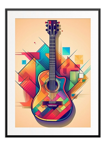 Illustrated Guitar Poster - Wallpicture