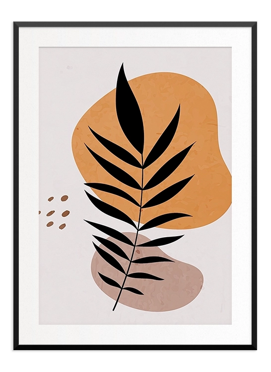 Illustration Black Leaf Poster - Wallpicture