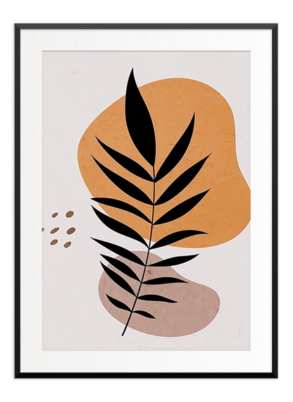 Illustration Black Leaf Poster - Wallpicture