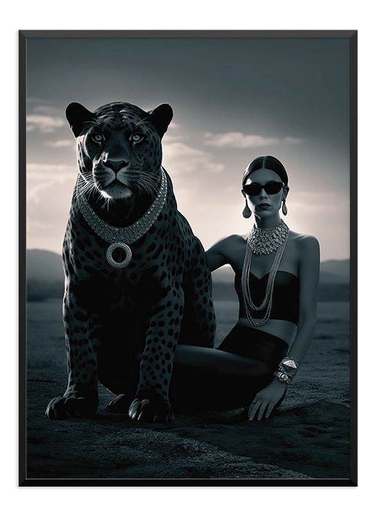 Leopard Modell Bling Poster - Wallpicture