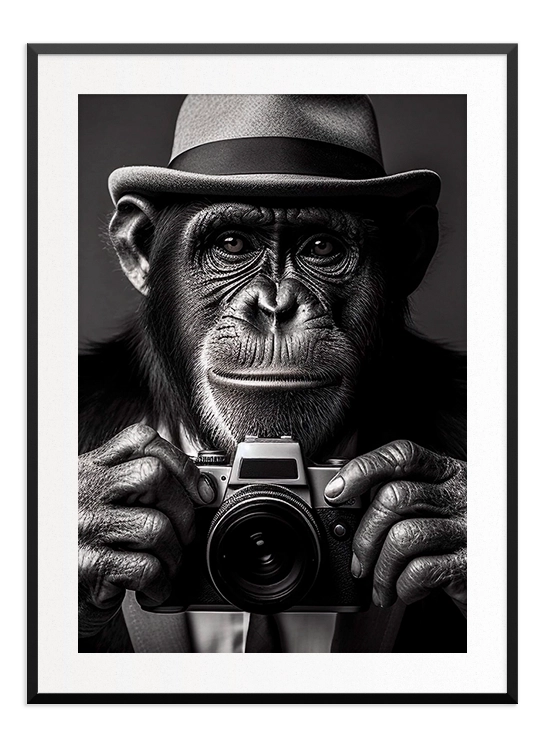 Monkey Photographer Poster - Wallpicture