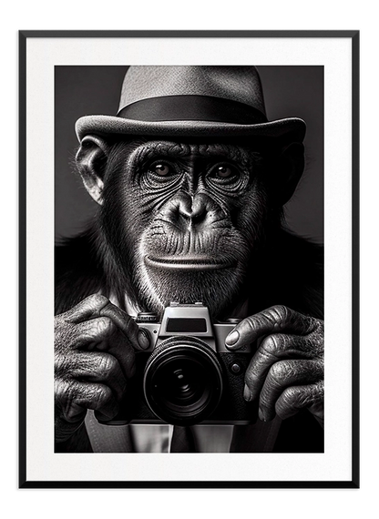 Monkey Photographer Poster - Wallpicture