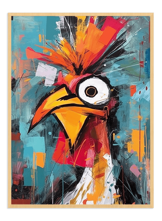 Oil Painting Rooster - Wallpicture