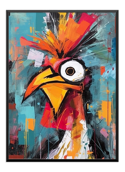 Oil Painting Rooster Poster - Wallpicture