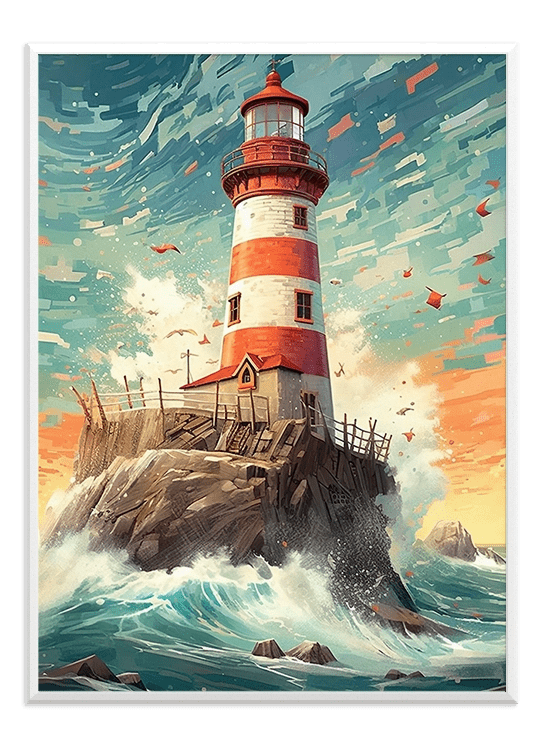 Painted Lighthouse - Wallpicture