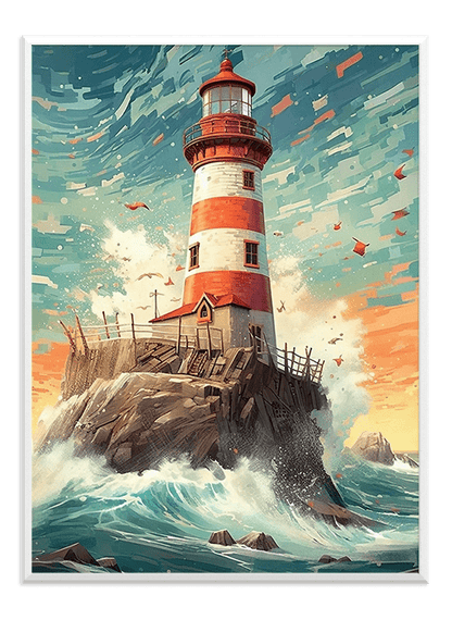 Painted Lighthouse - Wallpicture