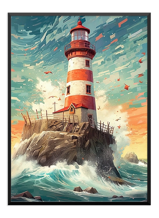 Painted Lighthouse Poster - Wallpicture