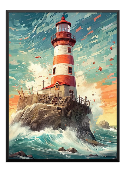 Painted Lighthouse Poster - Wallpicture