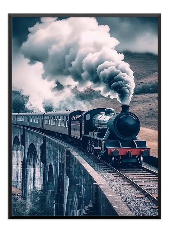 Vintage Steam Train Poster - Wallpicture