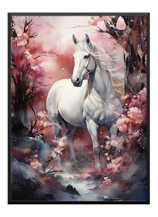 White Horse Poster - Wallpicture