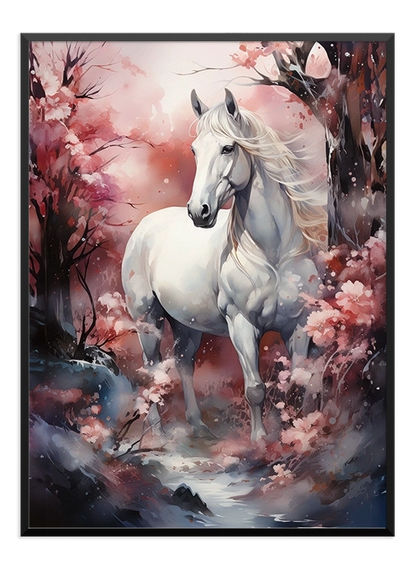 White Horse Poster - Wallpicture